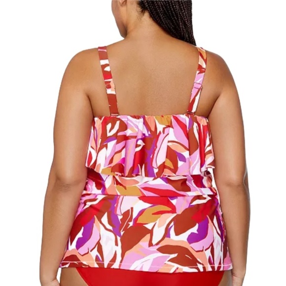 Raisins Curve Trendy Plus Size Sella Ruffled Tankini Top NWT - Picture 2 of 4